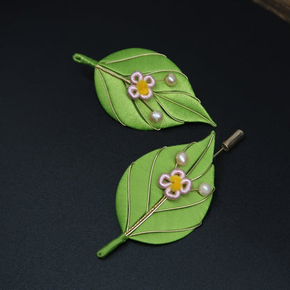 Jewels on Leaves Chanhua Brooch Materials Flowers DIY Kit - Include Detailed Video Tutorial