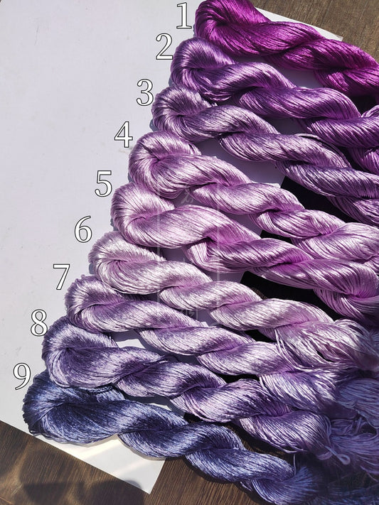10g Suzhou Embroidery Thick Filament Slightly Twisted Mulberry Silk Thread(Purple 紫气东来)