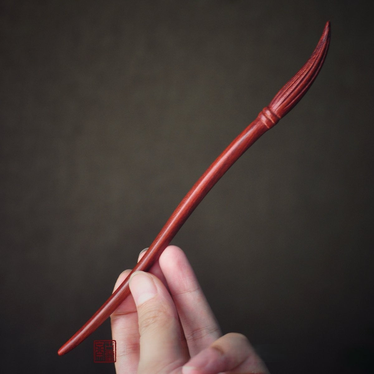 Natural African Blackwood Hair Stick - Calligraphy Brush (Mao Bi) Design 19.8cm #毛笔