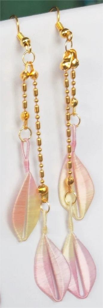 Osmanthus Leaves Handmade Earrings - Silk Earrings(Chanhua)