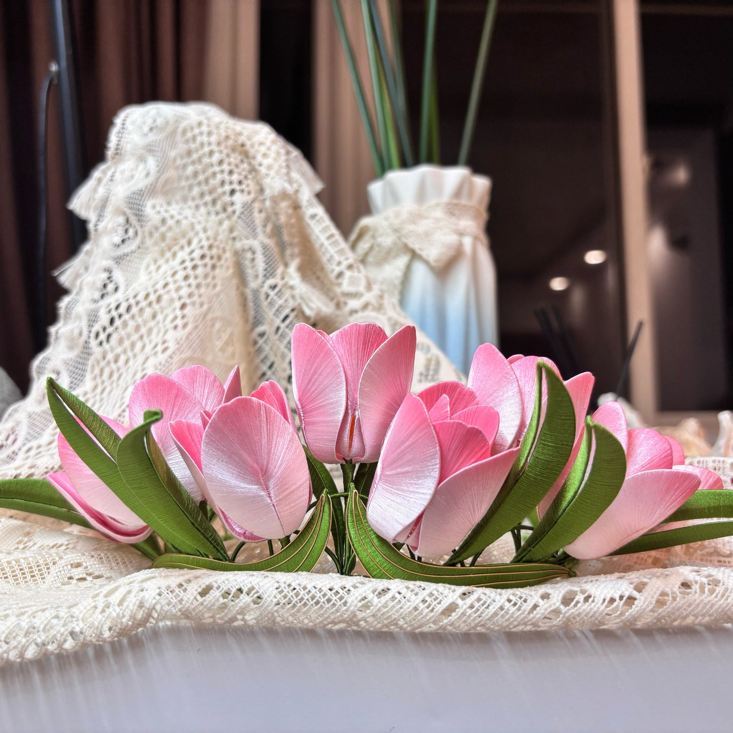 Tulip Flower Crown Headband Chanhua Materials Flowers DIY Kit - Include Detailed Video Tutorial