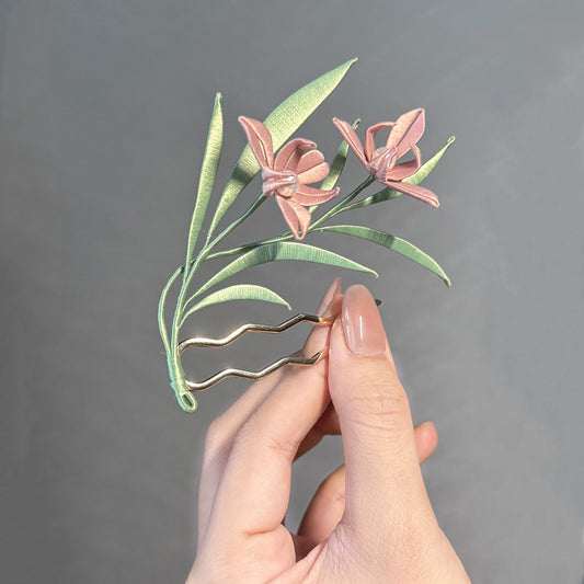 Orchid Hairpin Chanhua Materials Flowers DIY Kit - Include Detailed Video Tutorial