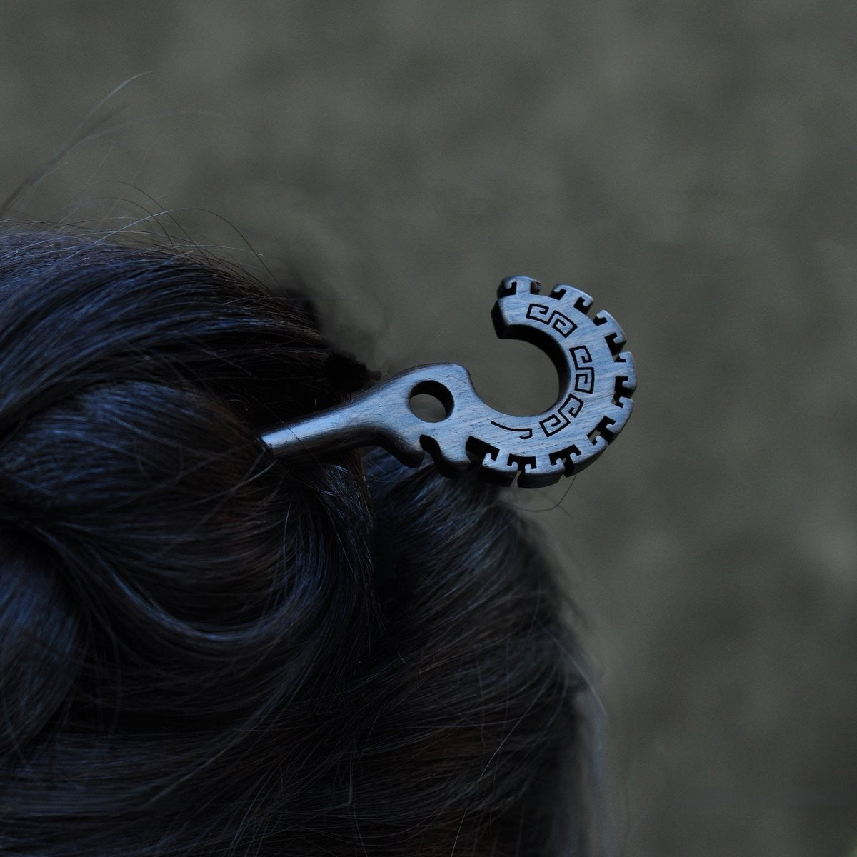 Natural African Blackwood Hair Stick - Jiejie Shou (Boundary Beast) 18cm #结界兽