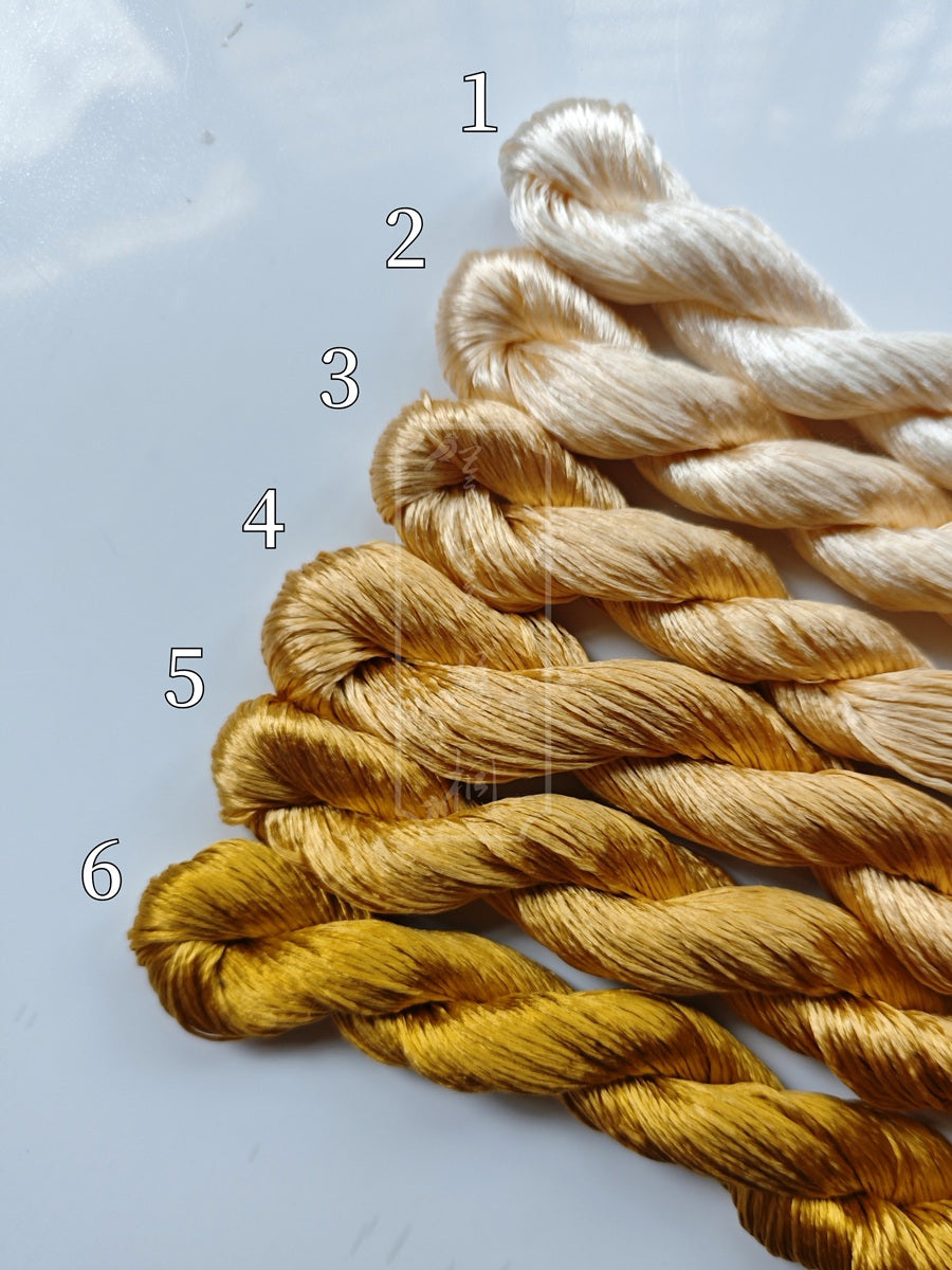 10g Suzhou Embroidery Thick Filament Slightly Twisted Mulberry Silk Thread(暗金色)