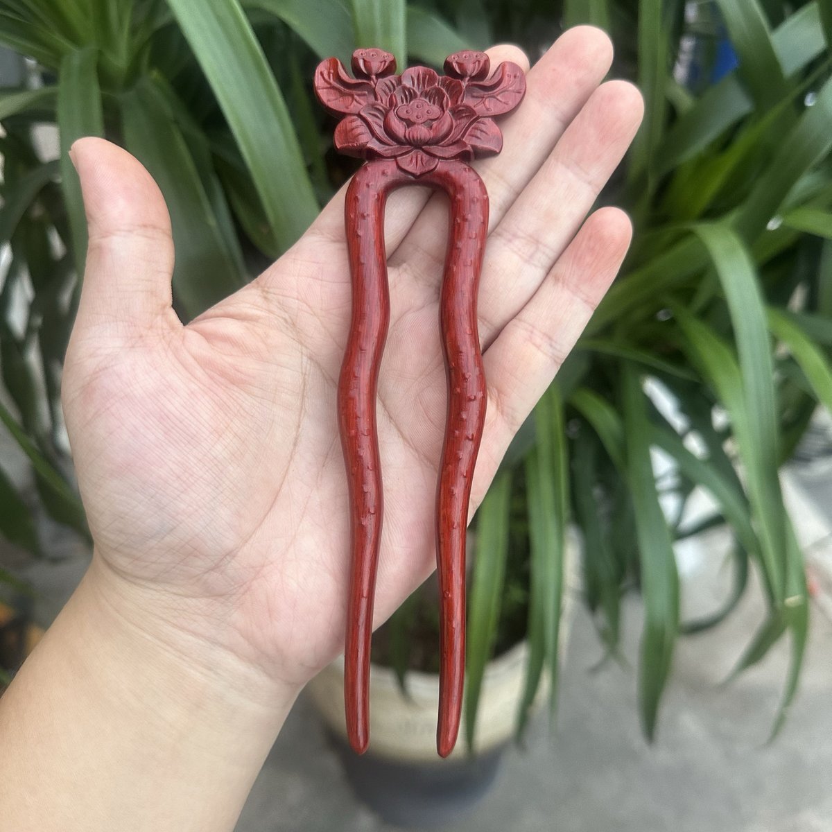 Natural Rosewood Hair Stick Set - 17cm U Shape Double-Sided Hairpin (U形发钗)
