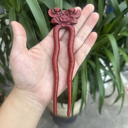 Natural Rosewood Hair Stick Set - 17cm U Shape Double-Sided Hairpin (U形发钗)