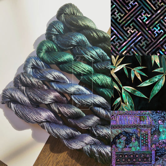 10g Suzhou Embroidery Thick Filament Slightly Twisted Mulberry Silk Thread(螺钿色  10g*6)