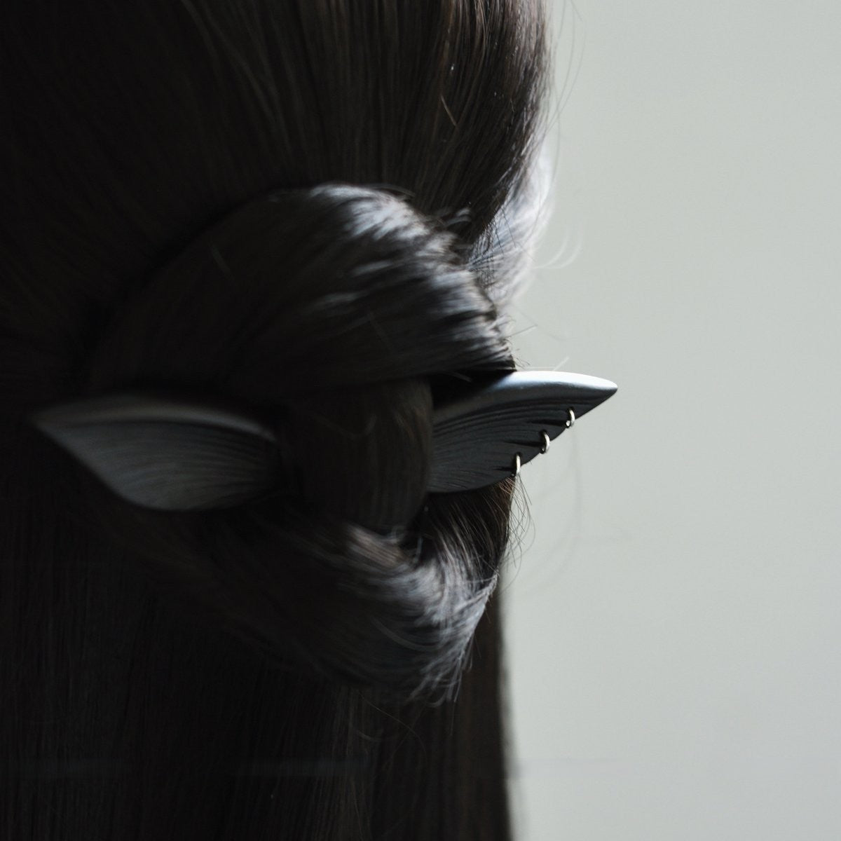 Natural African Blackwood Hair Stick - Mysterious Wings 13cm #玄之翼