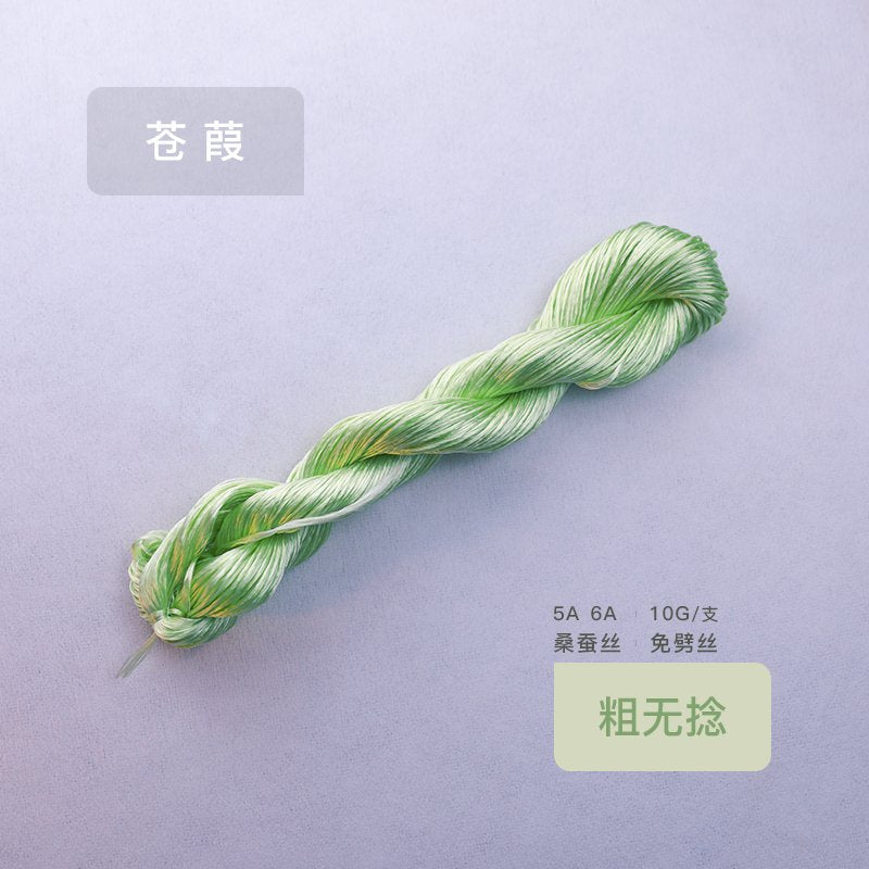 10g Suzhou Embroidery Thick Untwisted Mulberry Silk Thread(#鹦鹉绿)