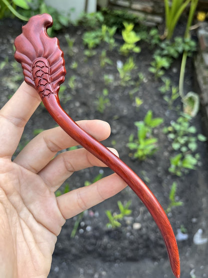 Natural Wooden Fish Tail Hair Stick Set - 20cm Hairpin (鱼尾)