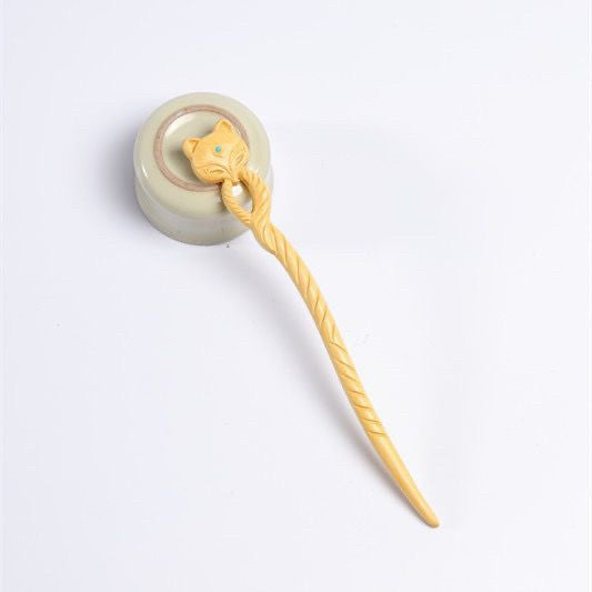 Natural Wooden Fox Hair Stick Set - 20cm Hairpin (凤九)