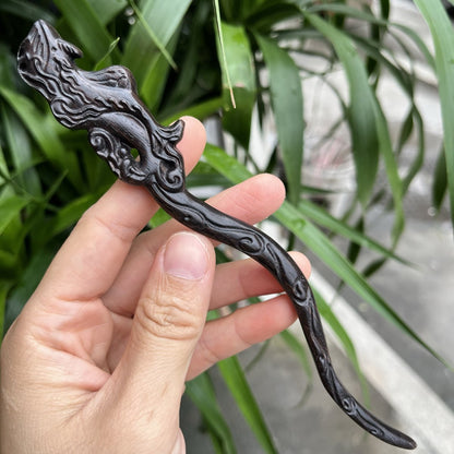 Natural Wooden Hair Stick Set - 20cm Mythical Creature Design (山海鲸)