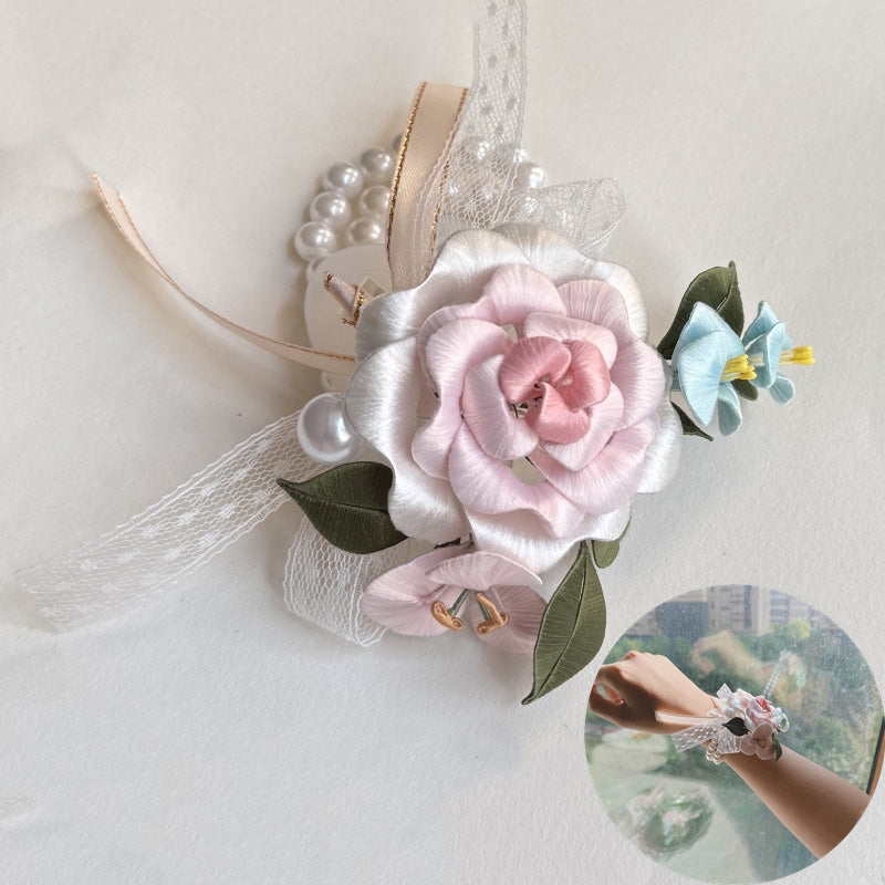 Rose Wrist Corsage Chanhua Materials Flowers DIY Kit - Include Detailed Video Tutorial
