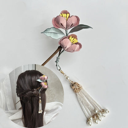 Haitangwen Hairpin Chanhua Materials Flowers DIY Kit - Include Detailed Video Tutorial