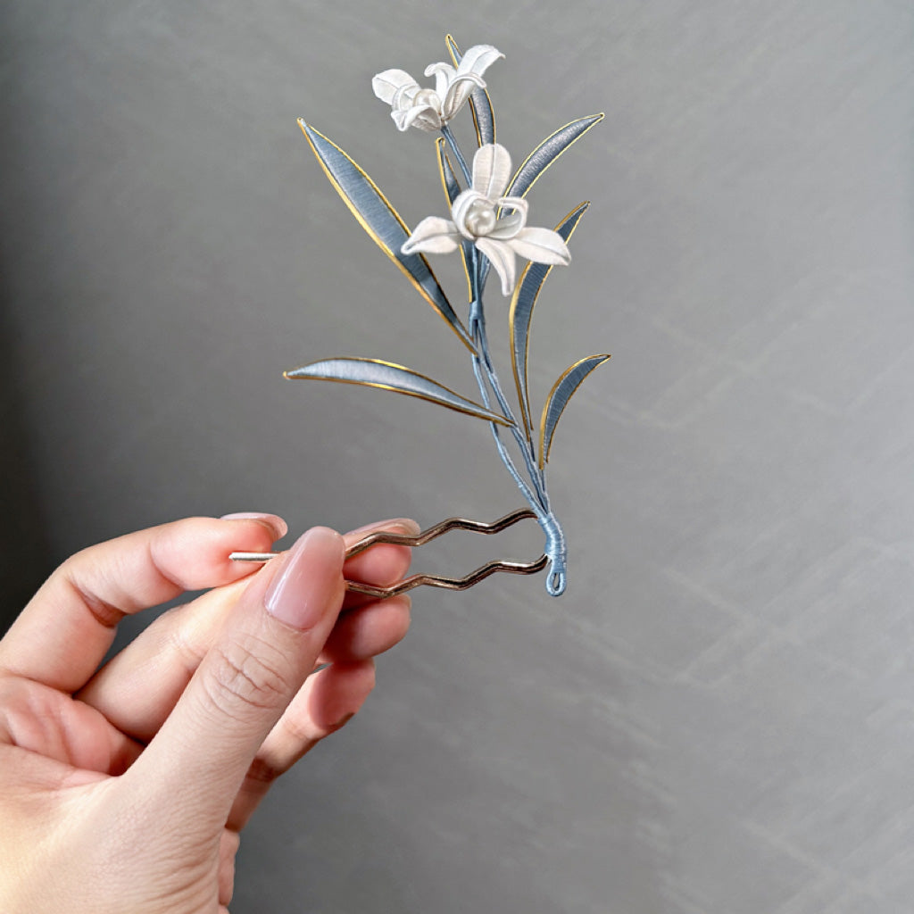 Orchid Hairpin Chanhua Materials Flowers DIY Kit - Include Detailed Video Tutorial