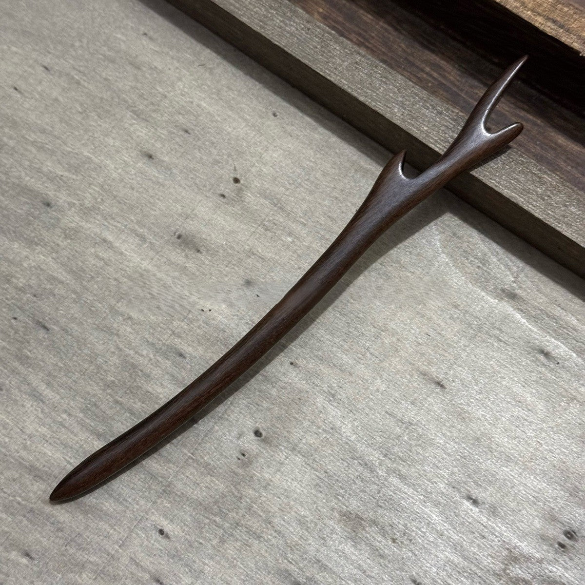 Natural Big-Leaf Rosewood Hair Stick Set - 18cm Carved Designs #18cm国标大叶紫檀