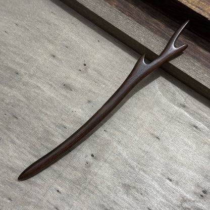 Natural Big-Leaf Rosewood Hair Stick Set - 18cm Carved Designs #18cm国标大叶紫檀