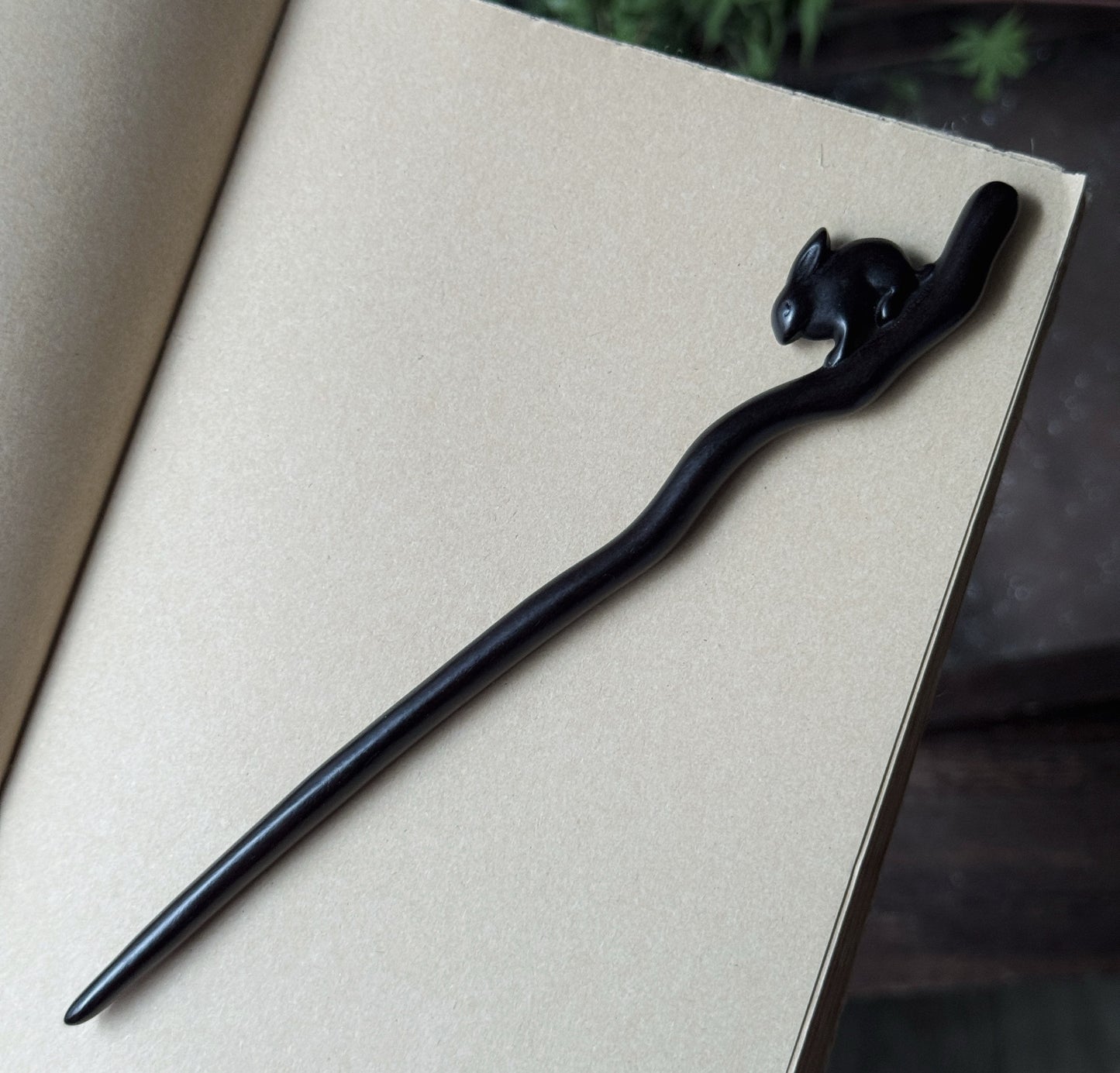 Natural African Blackwood Hair Stick Set - Handcrafted Wooden Hair Pins #紫光檀精雕