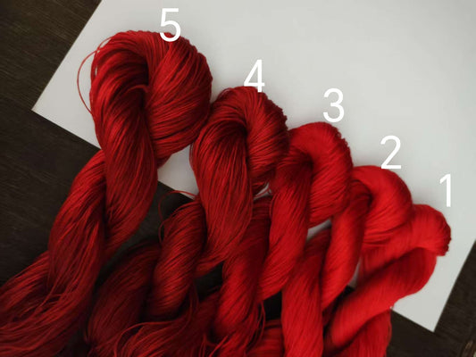 20g 5A Raw Silk Mulberry Silk Thread(%Deep Red) - For Ronghua, Wigs