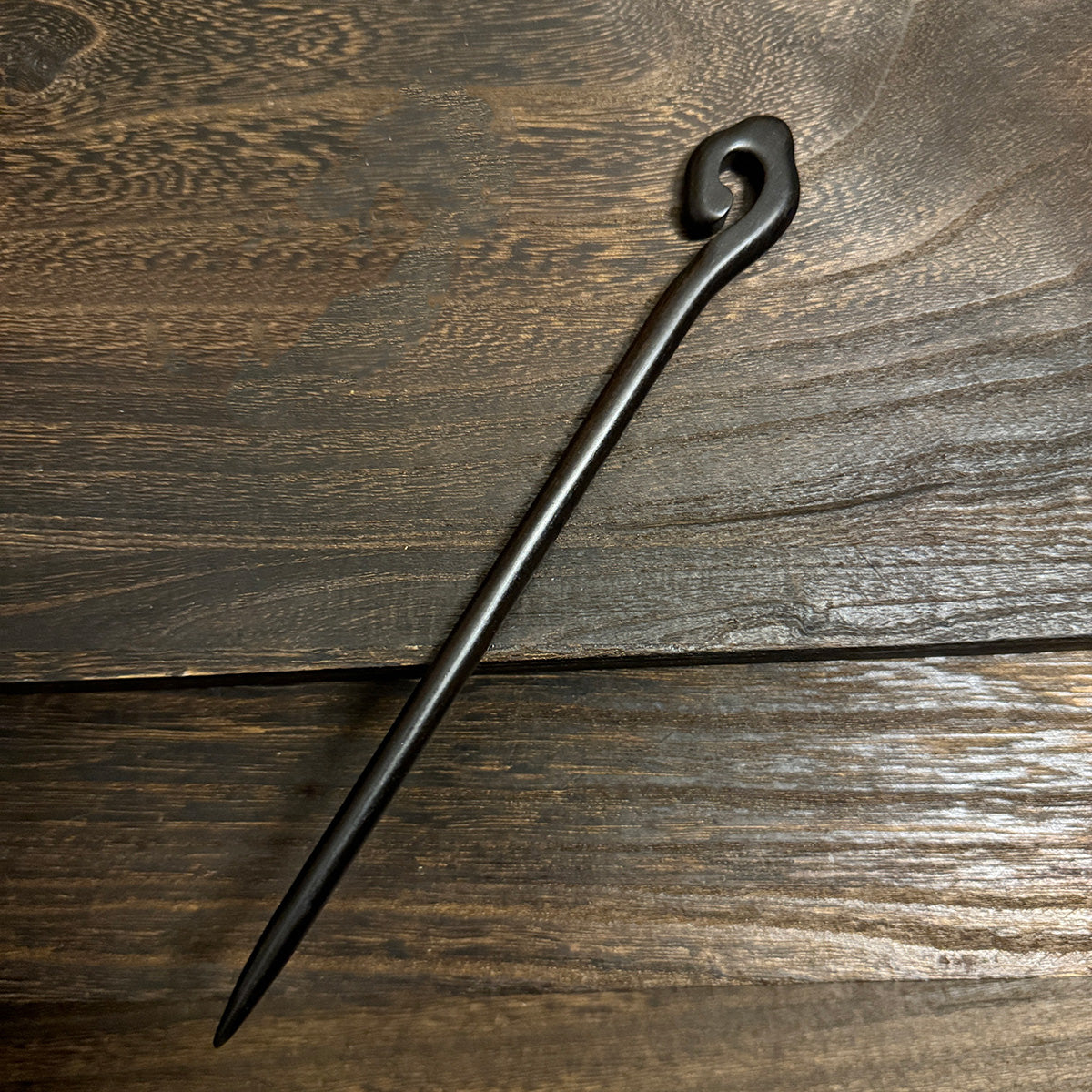 Natural African Blackwood Hair Stick - Carved Wooden Hairpin for Buns & DIY Projects