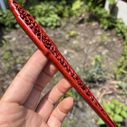 Natural Wooden Openwork Hair Stick Set - 20cm Hairpin  (祥云镂空)