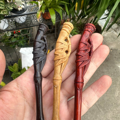 Natural Wooden Bamboo Hair Stick Set - 20cm Hairpin (竹叶)