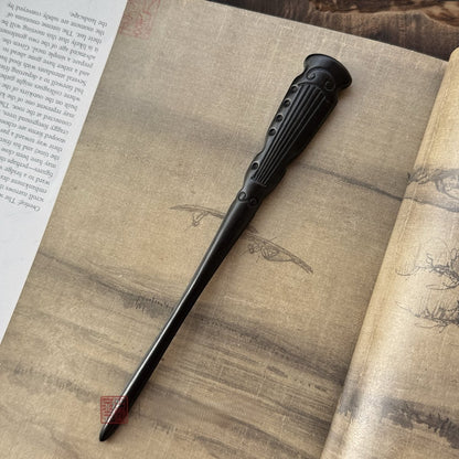 Natural African Blackwood Hair Stick Set - Boya Juexian Pipa and Guqin Designs #伯牙绝弦