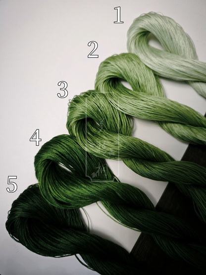 20g 5A Raw Silk Mulberry Silk Thread(%Bamboo Leaf Green) - For Ronghua, Wigs