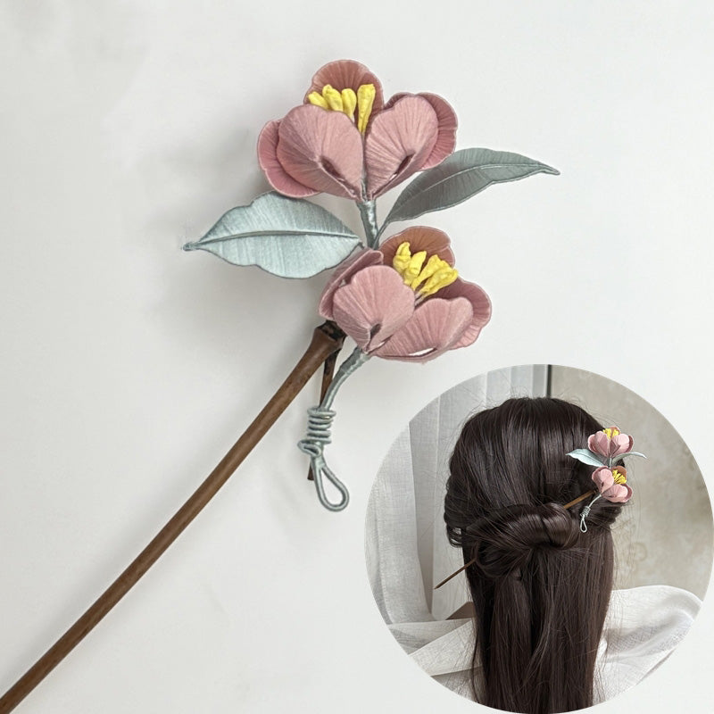 Haitangwen Hairpin Chanhua Materials Flowers DIY Kit - Include Detailed Video Tutorial