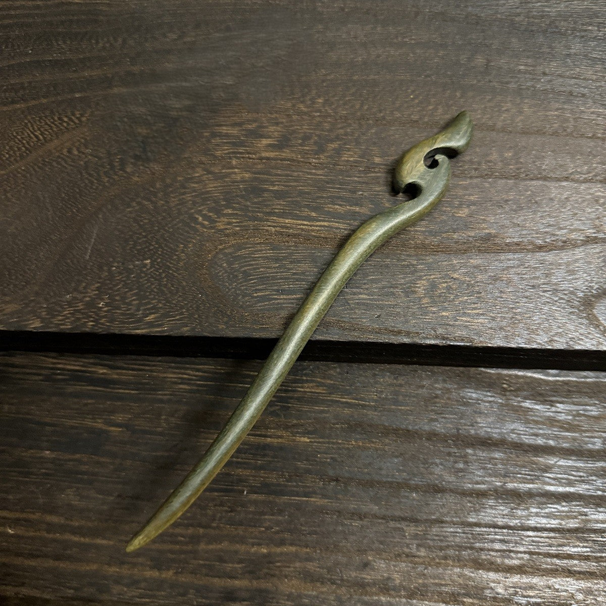 Natural Green Sandalwood Hair Stick Set - Premium Heartwood Designs #18cm绿檀