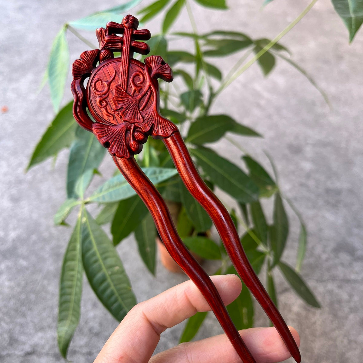 Natural Rosewood Hair Stick Set - 17cm U Shape Double-Sided Hairpin (U形发钗)