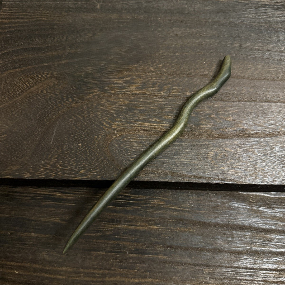 Natural Green Sandalwood Hair Stick Set - Premium Heartwood Designs #18cm绿檀