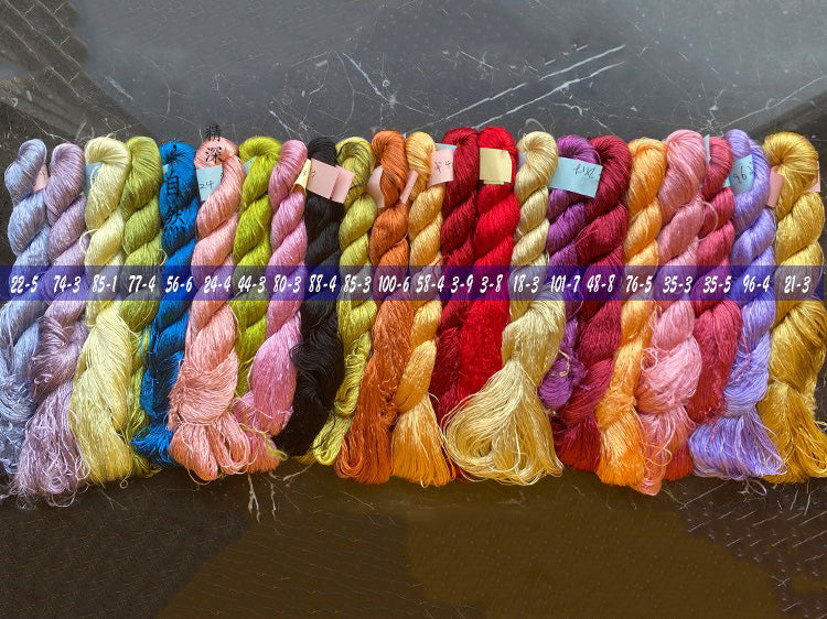 400m Suzhou Embroidery Monofilament Untwisted Mulberry Silk Thread(set莫兰迪  400m*22)