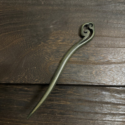 Natural Green Sandalwood Hair Stick Set - Premium Heartwood Designs #18cm绿檀