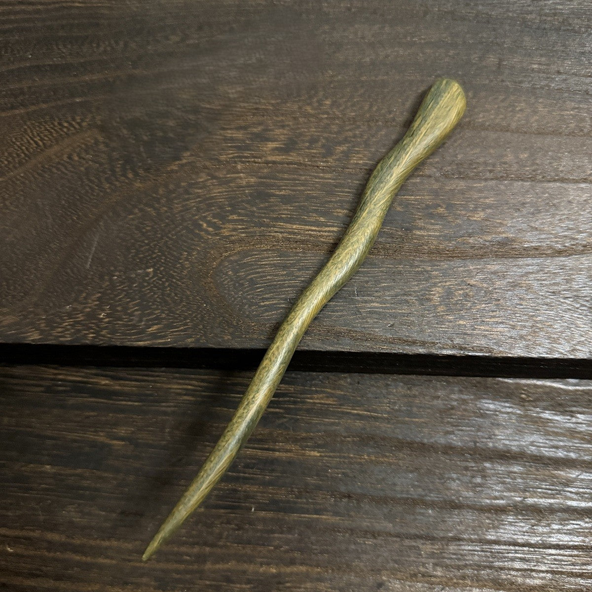 Natural Green Sandalwood Hair Stick Set - Premium Heartwood Designs #18cm绿檀