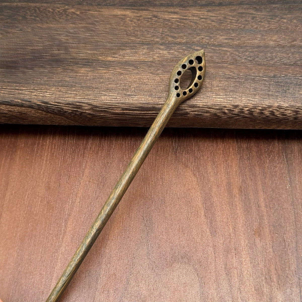 Natural Green Sandalwood Hair Stick Set - Premium Heartwood Designs #18cm绿檀