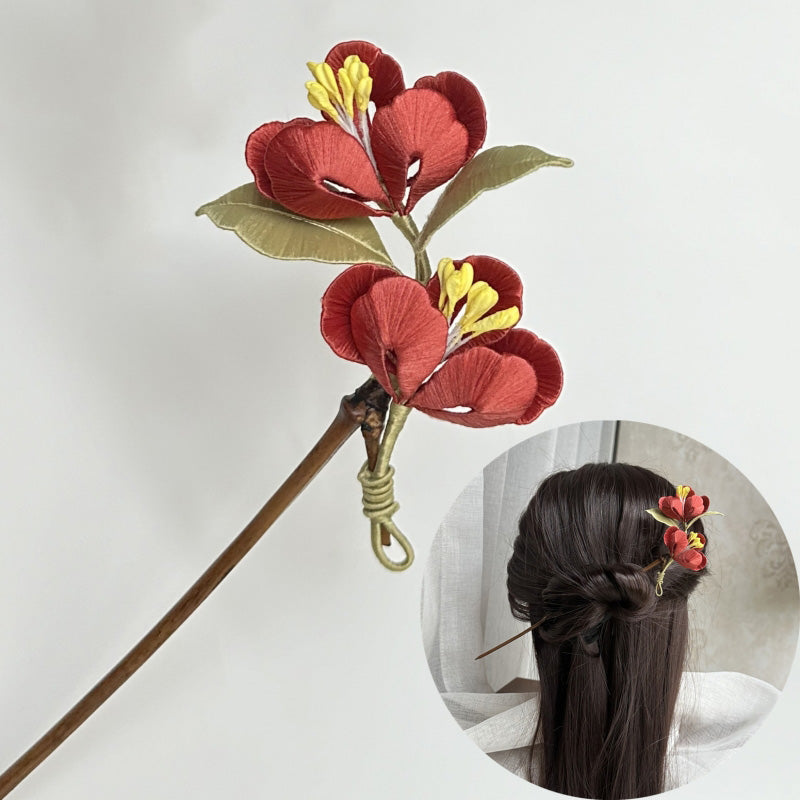 Haitangwen Hairpin Chanhua Materials Flowers DIY Kit - Include Detailed Video Tutorial