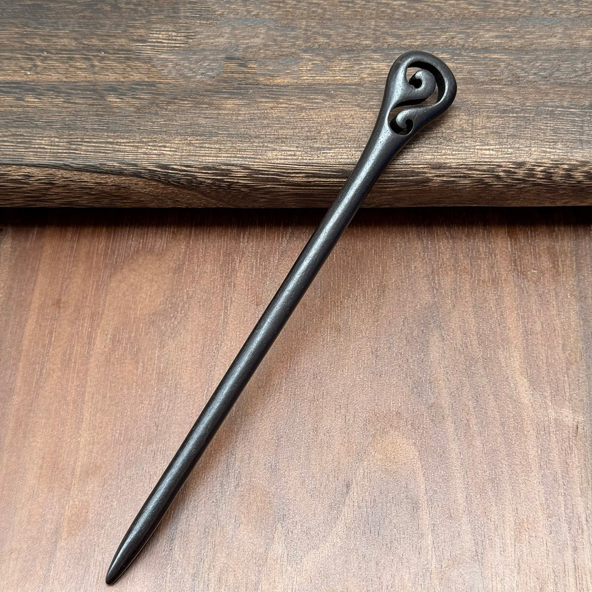 African Blackwood Hair Pin - 18cm Wooden Hair Stick for Updos & DIY Crafting