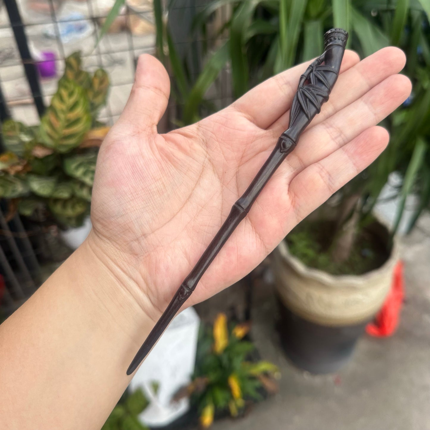 Natural Wooden Bamboo Hair Stick Set - 20cm Hairpin (竹叶)