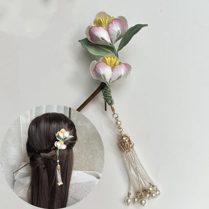 Haitangwen Hairpin Chanhua Materials Flowers DIY Kit - Include Detailed Video Tutorial