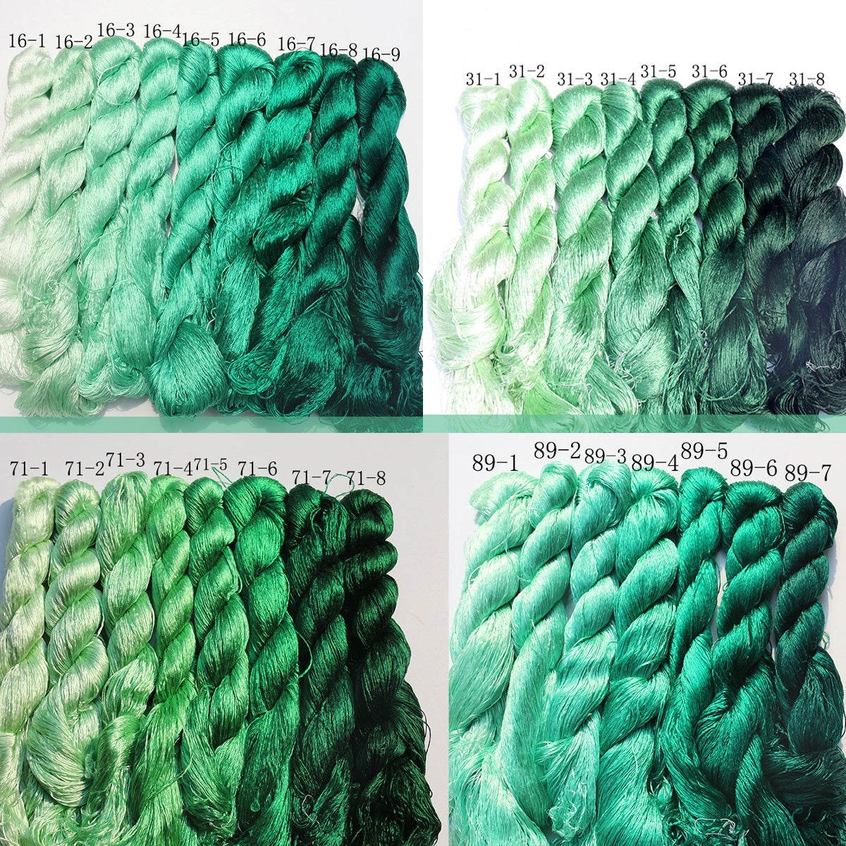20m Suzhou Embroidery Mulberry Silk Thread(Green02  32*20m)