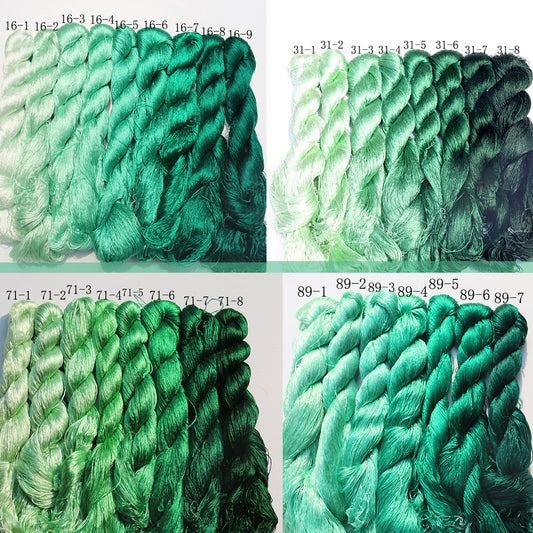 20m Suzhou Embroidery Mulberry Silk Thread(Green02  32*20m)