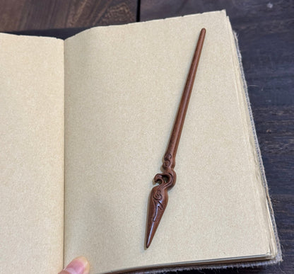 Natural Lacewood Hair Stick - Mulan Spear Design 18cm #木兰