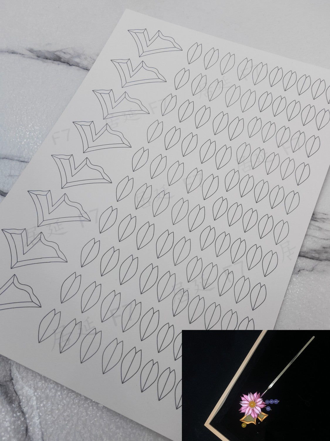 JY DIY Chanhua Paper Template for Traditional Hair Accessories - F Series