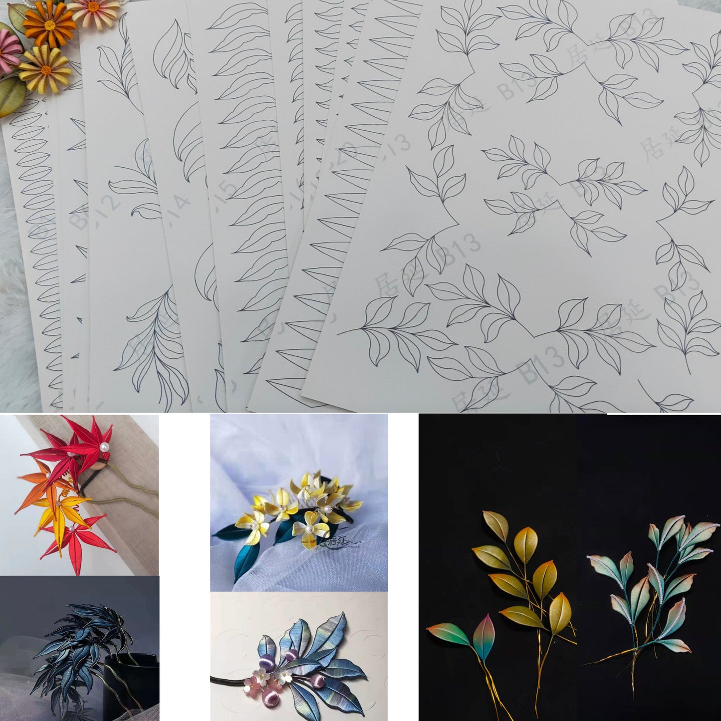 JY DIY Chanhua Paper Template for Traditional Hair Accessories - B Series