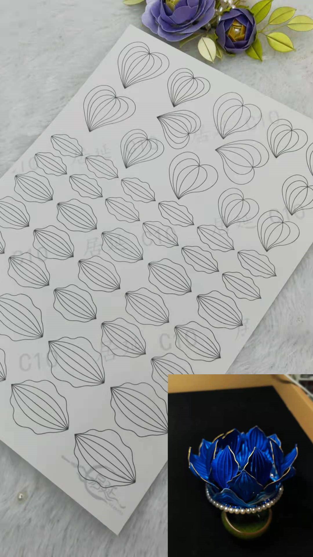 JY DIY Chanhua Paper Template for Traditional Hair Accessories - C Series