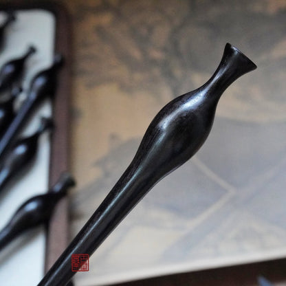 Natural African Blackwood Hair Stick - Vase (Flower Bottle) Design #花瓶簪