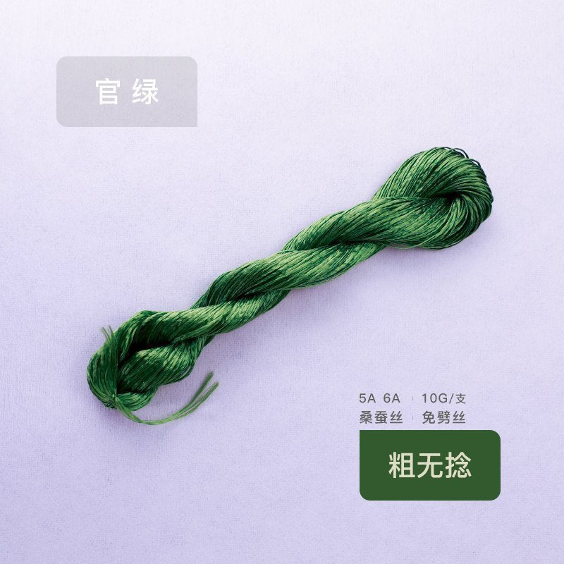 10g Suzhou Embroidery Thick Untwisted Mulberry Silk Thread(#螺子黛)