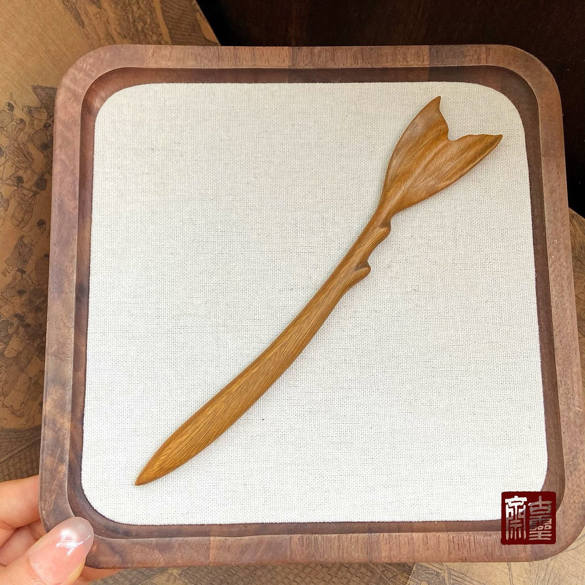 Natural African Blackwood Hair Stick Set - Fish Tail Design #水君子