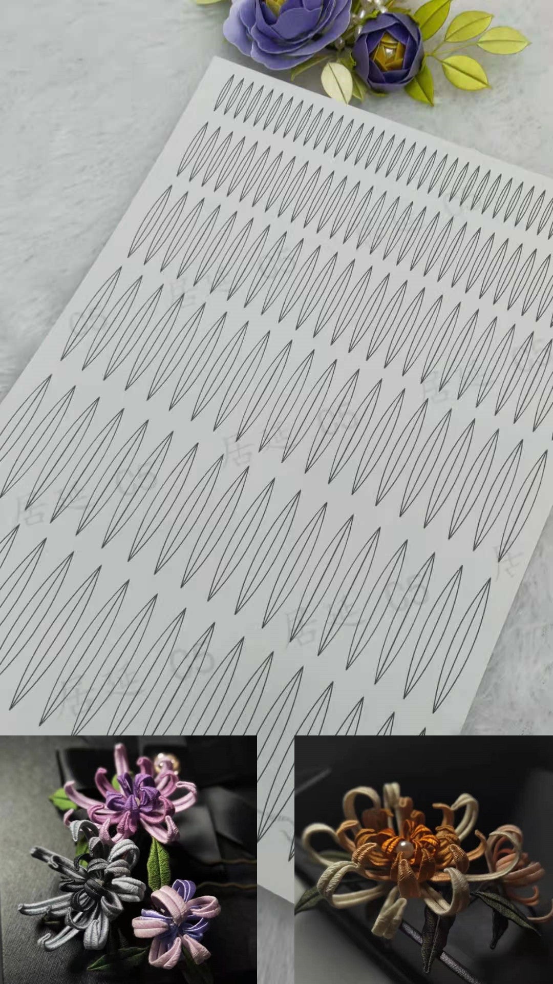 JY DIY Chanhua Paper Template for Traditional Hair Accessories - C Series